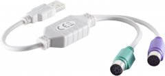 USB-A auf 2x PS/2 Adapterkabel, 2.0, 0,25 m, Maus, Tastatur - USB-A auf 2x PS/2, 0,25m, Maus