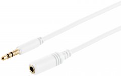 Audioverl�ngerung 3,5mm TRS slim wei� Stecker Buchse Kupfer vergoldet 1,8m - TRS 3-polig