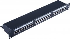 Patchpanel Cat.6, 24-Port, 19, schwarz, RJ-45, Netzwerkschrank - Patchpanel Cat.6, 24-Port, 19
