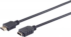HDMI-A Verlängerungskabel, 4K, schwarz, 0,5m - HDMI-A Buchse auf HDMI-A Stecker, Verlängerung, 4K