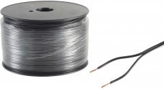 Lautsprecherkabel CCA 2�0,75 mm� schwarz 100m Spule Kupfer-Aluminium PVC rund - CCA, 2�0,75mm�, 100m