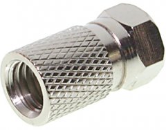 F-Stecker 7,5, mit gro�er Mutter SET - F-Stecker, Kunststoffh�lse, crimpen, 75 Ohm, SAT - F-Stecker