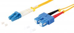 Duplex Patchkabel LC/SC, OS1/OS2, 9/125�m, gelb, 3,0 m - Singlemode 9/125�m, LSZH, LWL Glasfaser