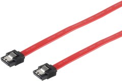 SATA 6Gb/s Verbindungskabel, Metallclip, rot, 0,5m - SATA 6Gb/s Datenkabel Metallclip, rot, SSD