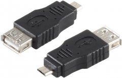 USB Micro-B OTG Adapter Micro-B Stecker auf USB-A Buchse USB 2.0 schwarz - Micro-B OTG Stecker auf