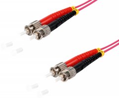 Duplex Patchkabel ST/ST, OM4, 50/125µm, violett, 1,0 m - Multimode 50/125µm, LSZH, LWL Glasfaser