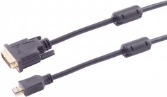 DVI-D Adapterkabel, HDMI-A Stecker, 2x Ferrit, 3m - HDMI-A Stecker auf DVI-D (24+1) Stecker