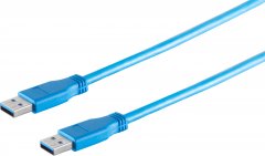USB-A Verbindungskabel, 3.0, blau, 1m - USB-A Stecker auf USB-A Stecker (Typ A), 5 Gbit/s