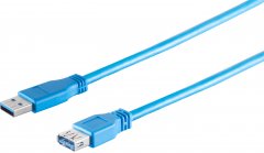 USB-A Verl�ngerungskabel, 3.0, blau, 5m - USB-A Stecker auf USB-A Buchse, 5 Gbit/s, SuperSpeed USB