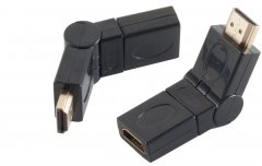 HDMI-A-Adapter, drehbar/winkelbar, HDMI-A Buchse, vergoldet - HDMI-A-Adapter drehbar/winkelbar, HDMI