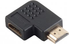 Adapter HDMI-St./HDMI-Buchse Winkel 90� verg. - HDMI-A Stecker auf HDMI-A Buchse, 90� Winkel