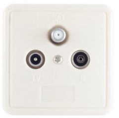 A-Dose, BK+SAT,Durch. digi, Sonder, R�ck,DC,wei� - Antennendose BK+SAT, Durchgang/Stich, DC