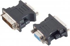 DVI-A \(12+5\) Adapter auf VGA-Buchse, PVC, schwarz - DVI-I auf VGA Adapter, 24+5 auf 15-pol HDD