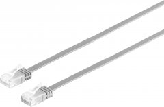 Flachkabel Cat.6, U/UTP, grau, 3 m, RJ-45, slim - Cat.6 Patchkabel slim, U/UTP, 250MHz, Gigabit