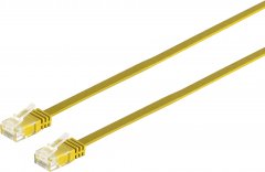 Flachkabel Cat.6, U/UTP, gelb, 7,5 m, RJ-45, slim - Cat.6 Patchkabel slim, U/UTP, 250MHz, Gigabit
