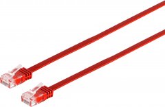 Flachkabel Cat.6, U/UTP, rot, 10 m, RJ-45, slim - Cat.6 Patchkabel slim, U/UTP, 250MHz, Gigabit