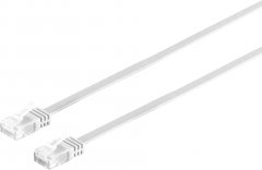 Flachkabel Cat.6, U/UTP, weiß, 1 m, RJ-45, slim - Cat.6 Patchkabel slim, U/UTP, 250MHz, Gigabit