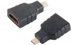 Adapter HDMI-A Buchse / HDMI-D Stecker micro - HDMI-A Buchse auf HDMI-D Micro Stecker, vergoldet