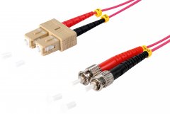 Duplex Patchkabel SC/ST, OM4, 50/125µm, violett, 3,0 m - Multimode 50/125µm, LSZH, LWL Glasfaser