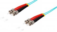 Duplex Patchkabel ST/ST, OM3, 50/125�m, aqua, 3,0 m - Multimode 50/125�m, LSZH, LWL Glasfaser
