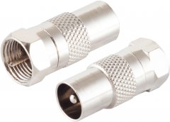IEC-Stecker auf F-Stecker, EC - TV IEC-Stecker auf F-Stecker Adapter, DVB-T auf SAT, Koaxial