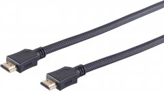 HDMI Kabel, verg, Nylon, schwarz, 10m - HDMI-A Stecker auf HDMI-A Stecker, 4K (60Hz), HDCP 2.2