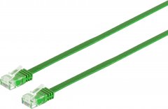 Flachkabel Cat.6, U/UTP, grün, 10 m, RJ-45, slim - Cat.6 Patchkabel slim, U/UTP, 250MHz, Gigabit
