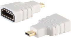 Adapter HDMI-A Buchse / HDMI-D Stecker micro, w - HDMI-A Buchse auf HDMI-D Micro Stecker, vergoldet,