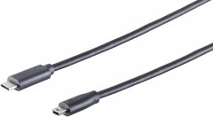 USB-C Adapterkabel, Mini-B, 2.0, schwarz, 3m - USB-C Stecker auf Mini-B Stecker, 2.0, 480 Mbit/s