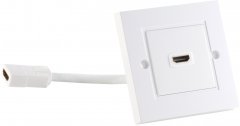 HDMI Wanddose 1-fach mit Kabel, 4K - HDMI Wanddose, 4K, HDMI-A Buchse mit Kabel, Unterputz