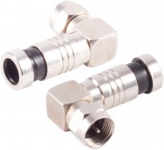 F-Kompressions- Winkelstecker nickel, 7,2mm