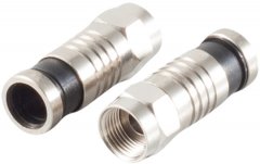 F-Kompressionsstecker gold, 7,2mm - SAT F-Kompressionsstecker Nickel, 7,2mm Kabel, DVB-S