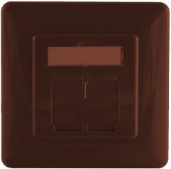 Abdeckrahmen inkl. Zentralst�ck, braun, f�r Standard-UP-Dosen 80 � 80 mm - f�r UP-Dose 80�80mm, ABS