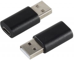 USB-A Adapter USB-C Buchse USB 2.0 Hi-Speed 480Mbit/s 56k? PVC schwarz vergossen - Adapter 8-Pin