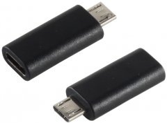 USB Micro-B Adapter USB-C Buchse USB 2.0 Hi-Speed 480Mbit/s 56k? PVC schwarz - Adapter 8-Pin auf
