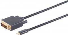 USB-C Adapterkabel, DVI, 4K30Hz, 1m - USB-C Stecker auf DVI-D Buchse, 4K (30Hz), 2560x1440