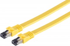 Patchkabel CAT 8.1 flach LSZH gelb 3,0m - ALU Folie kaschiert PIMF (100% dicht), AWG 24, 2000 MHz