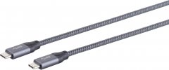 USB-C® Verbindungskabel ProSeries 3.2 Gen 2x2 20Gbps PD 100W ALU grau 0,5m - USB-C® Stecker auf