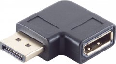 DisplayPort 1.4 Adapter, 90� Winkel links, 8K - DisplayPort Stecker auf DisplayPort Buchse, 90�