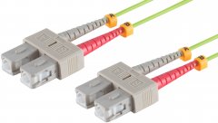 LWL Patchkabel SC/SC 50/125µ, OM5 lindgrün, 15m - Duplex, LSZH, Ultra Physical Contact (UPC)