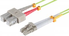 LWL Patchkabel LC/SC 50/125µ, OM5 lindgrün, 20m - Duplex, LSZH, Ultra Physical Contact (UPC)