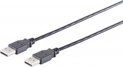 USB-A Verbindungskabel, 2.0, schwarz, 0,5m - USB-A Stecker auf USB-A Stecker, 480 Mbit/s, Hi-Speed