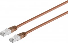 Patchkabel Cat.5E, SF/UTP, braun, 3 m, RJ-45, Netzwerkverkabelung - 100MHz, Fast Ethernet, RJ45