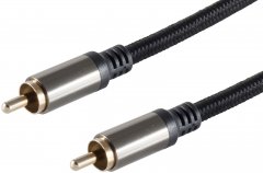 BlackCotton Cinch Koaxialkabel OFC 0,5mm S/PDIF Composite Video vergoldet Textil 1 m - S/PDIF, OFC,