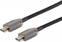 BlackCotton HDMI 2.0 Kabel High Speed 18Gbit/s 4K2K ARC HDR10 Schwarz Textil 1 m