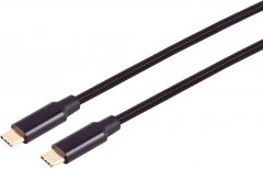 BlackCotton USB-C Verbindungskabel USB 3.1 Gen 1 5Gbit/s SuperSpeed Textil Schwarz 1 m - USB-C�