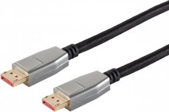 BlackCotton DisplayPort 1.4 Kabel 8K 60Hz 32Gbit/s HDR10 Adaptive-Sync Textil Schwarz 2,5 m