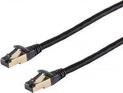 BlackCotton Cat. 6A Patchkabel S/FTP PIMF 500MHz 10Gbit/s RJ45 vergoldet Textil 2 m - S/FTP, PIMF