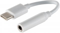 USB-C Adapter 3,5mm Klinkenbuchse analog TRRS passiv Plug Play PVC ABS wei� - Adapter 8-Pin auf