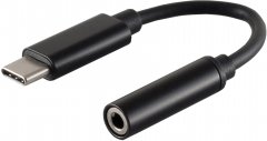 USB-C Adapter 3,5mm Klinkenbuchse digital REALTEK TRRS Plug Play PVC ABS schwarz - Adapter 8-Pin